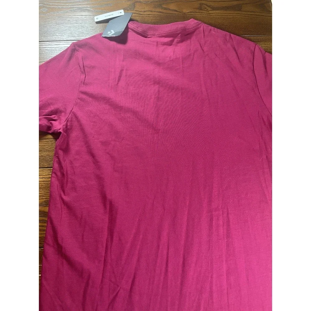 NEW Converse Girls Burgundy Logo With Hearts Graphic Short Sleeve T-Shirt Sz XXL